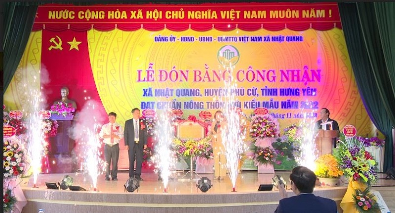 Xã Nhật Quang tổ chức đón bằng công nhận xã nông thôn mới kiểu mẫu năm 2022.