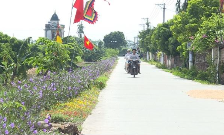 Rực rỡ tuyến đường hoa do phụ nữ trồng ở Khoái Châu