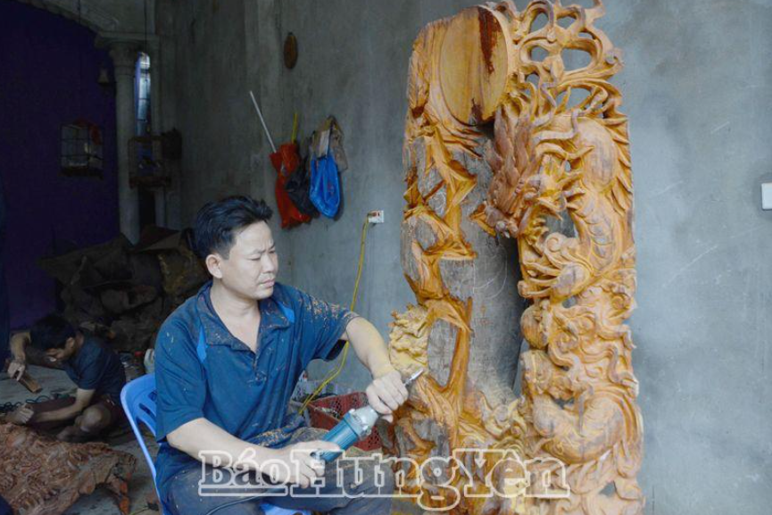 Mỹ Hào: Đón bằng công nhận Làng nghề mộc mỹ nghệ Hòa Phong