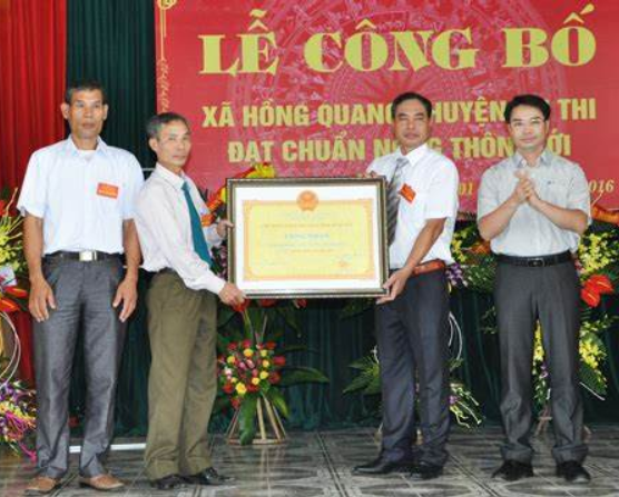 Xã Hồng Quang đạt chuẩn quốc gia về nông thôn mới